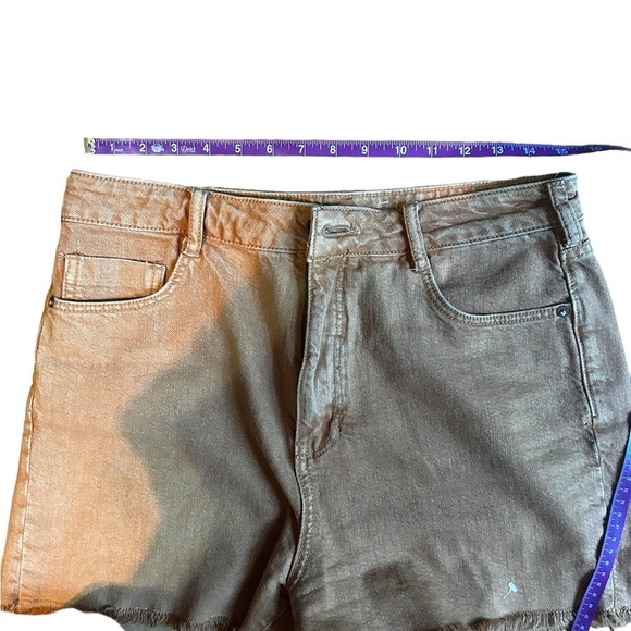 Anthropologie Pilcro Cutoff Denim Jean Shorts Size 29 Rust Brown Frayed Hem - Picture 5 of 6